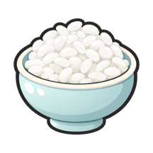 A bowl of white rice from Buseng